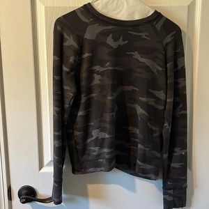 Athleta Kids Camo Long Sleeve Shirt - Black and Gray